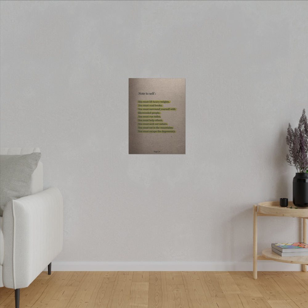 Note to Self: 'Men's Life Laws' Canvas