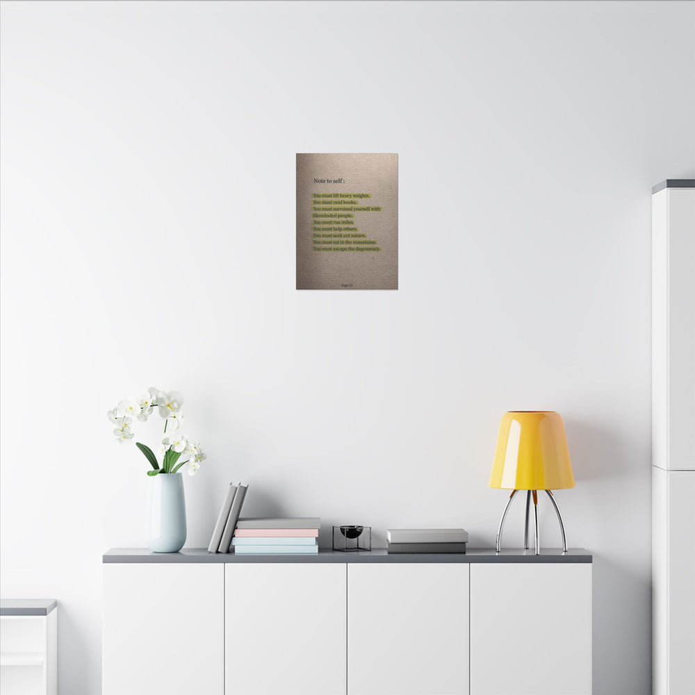 Note to Self: 'Men's Life Laws' Canvas