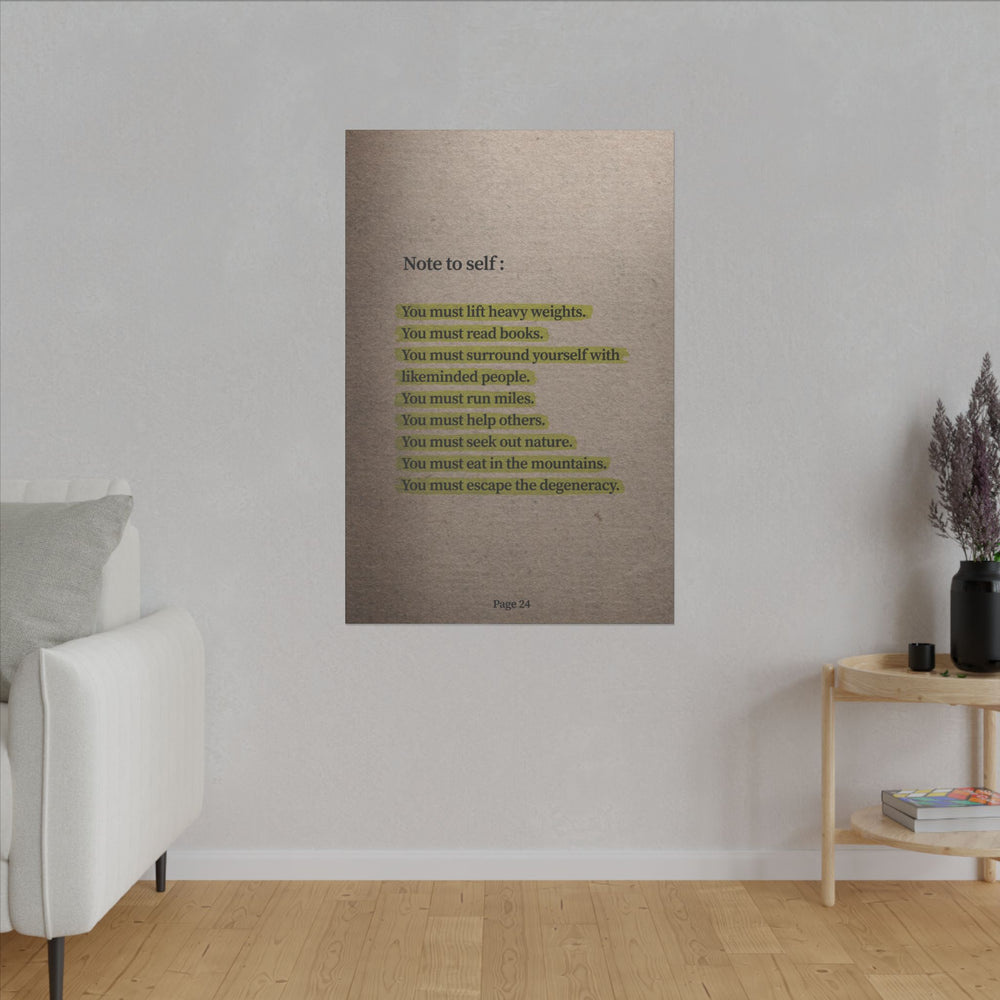 Note to Self: 'Men's Life Laws' Canvas