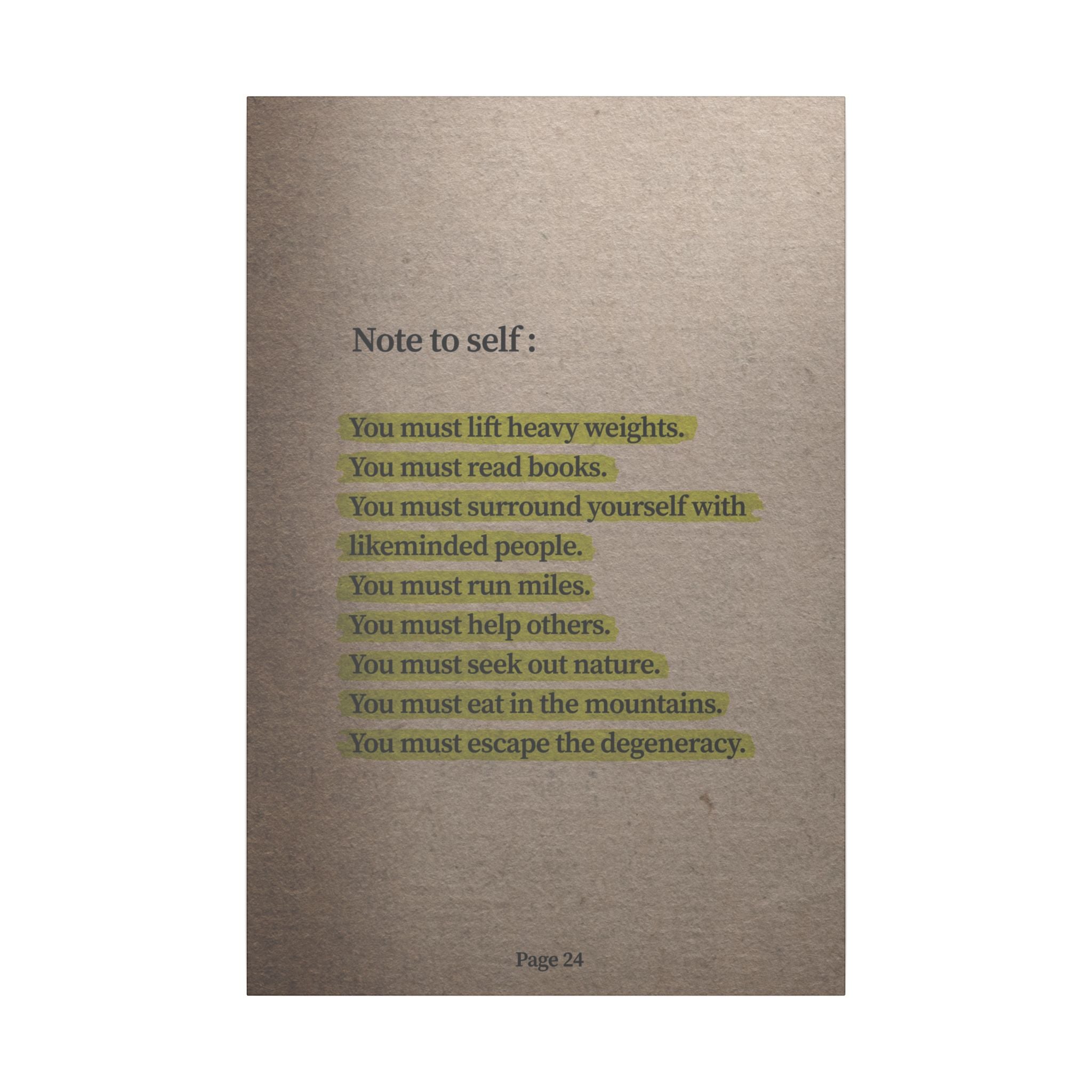 Note to Self: 'Men's Life Laws' Canvas