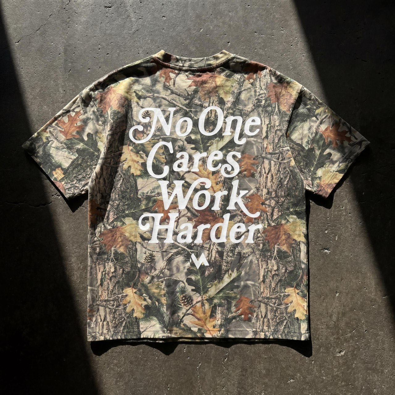'NO ONE CARES WORK HARDER' TEE - CAMO