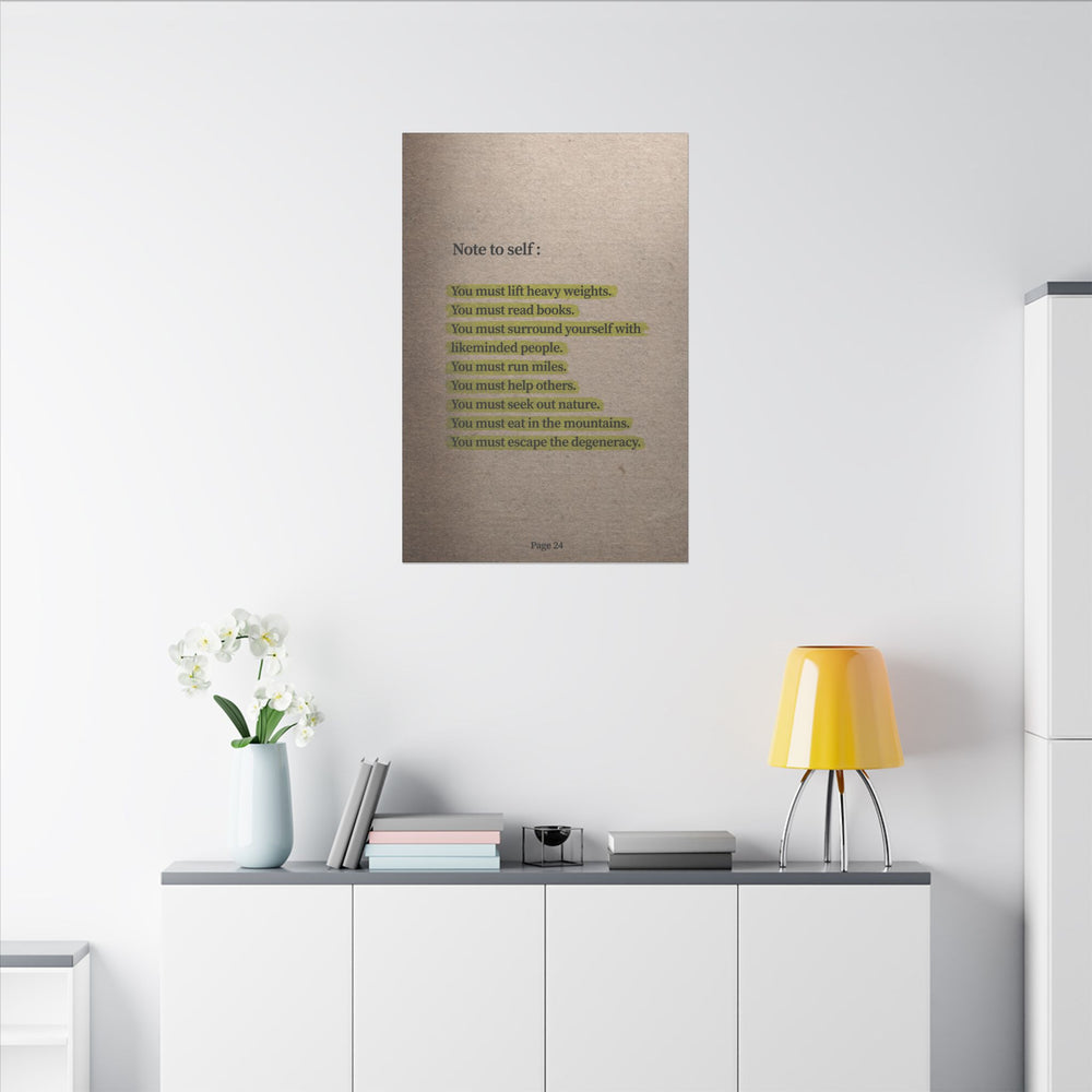 Note to Self: 'Men's Life Laws' Canvas