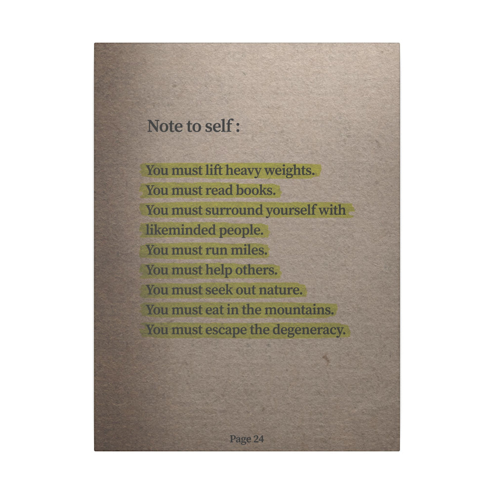 Note to Self: 'Men's Life Laws' Canvas