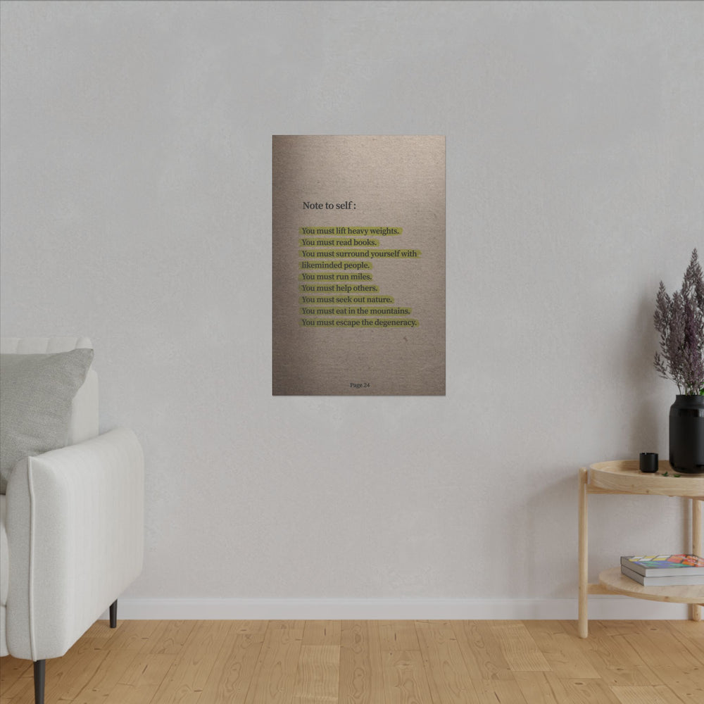 Note to Self: 'Men's Life Laws' Canvas