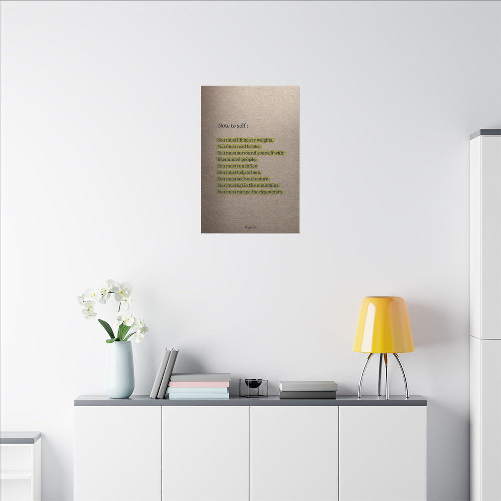 Note to Self: 'Men's Life Laws' Canvas