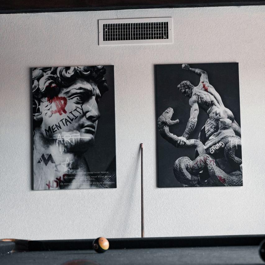 'Statue of David' Graffiti Canvas