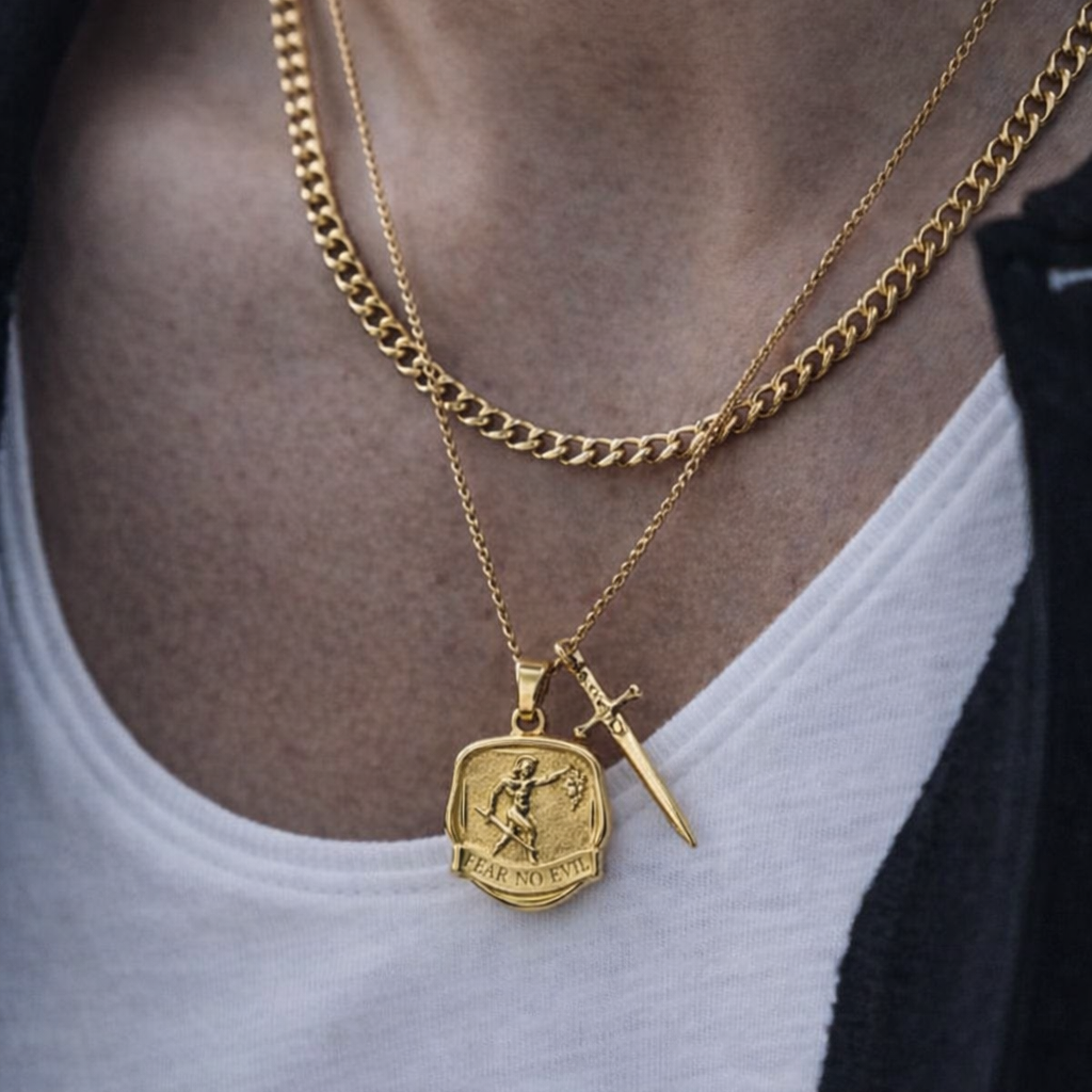 FEAR NO EVIL PENDANT - GOLD