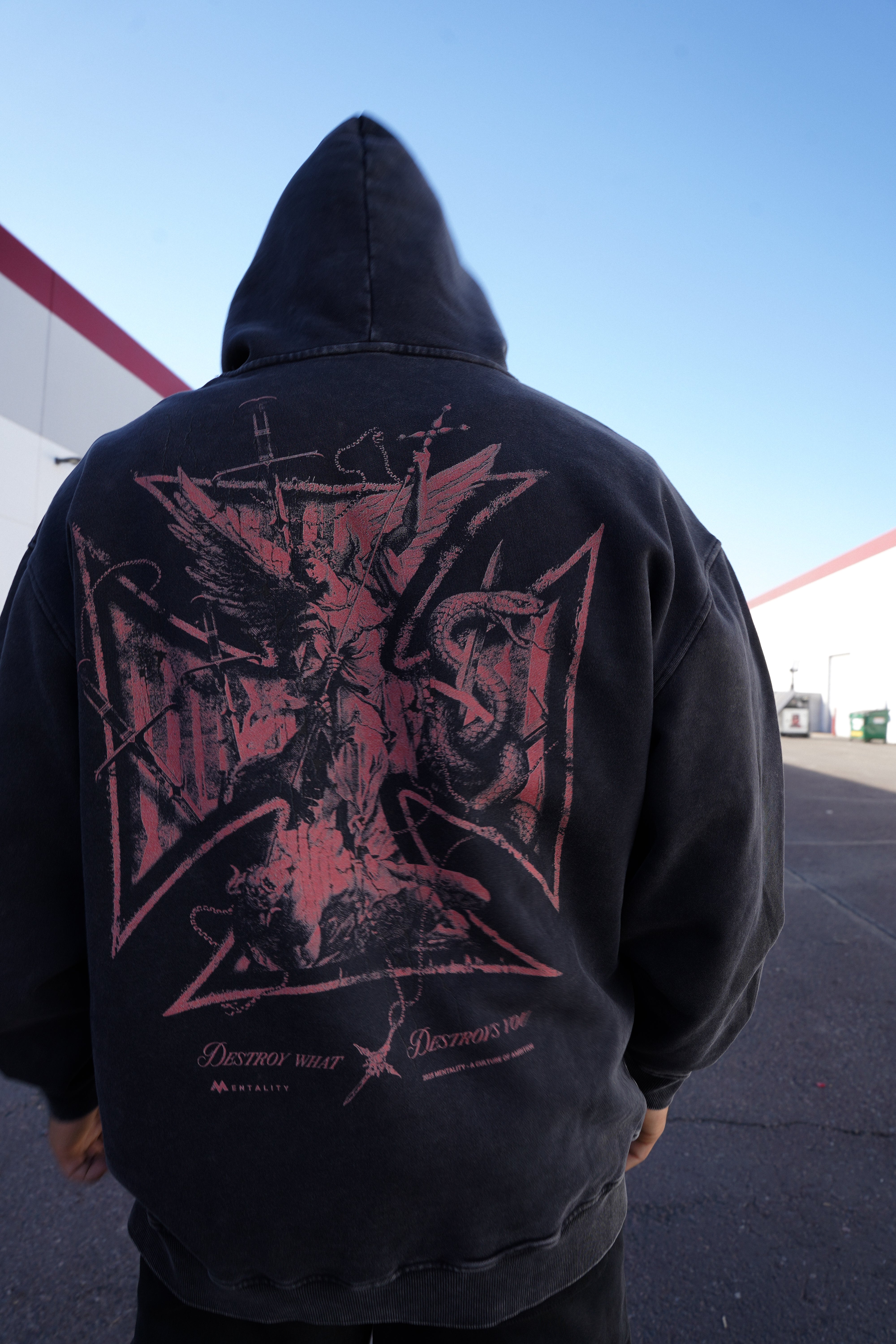 'DESTROY EVIL' HOODIE - VINTAGE