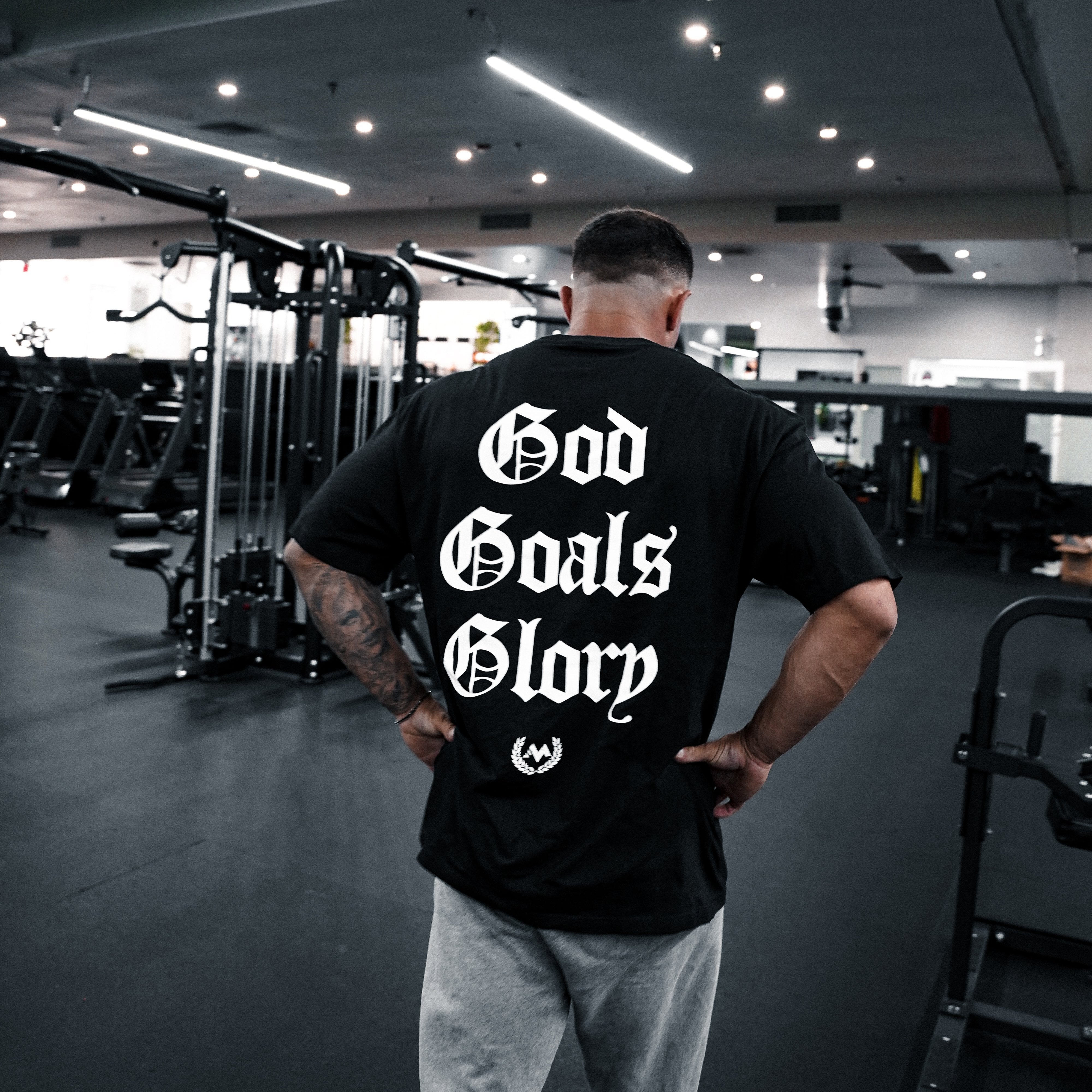 'GOD, GOALS, GLORY' WORDMARK TEE