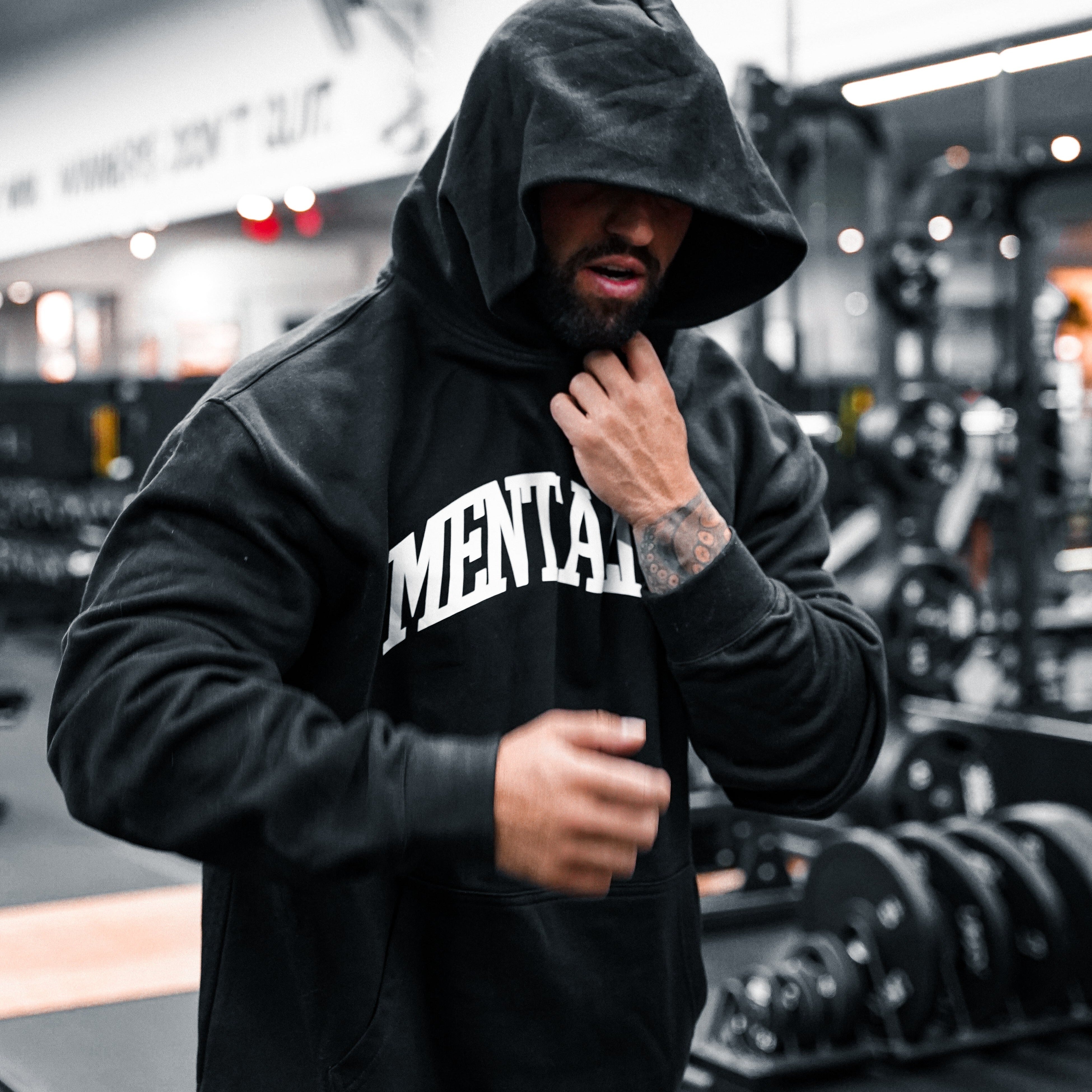 MENTALITY VARSITY HOODIE - BLACK
