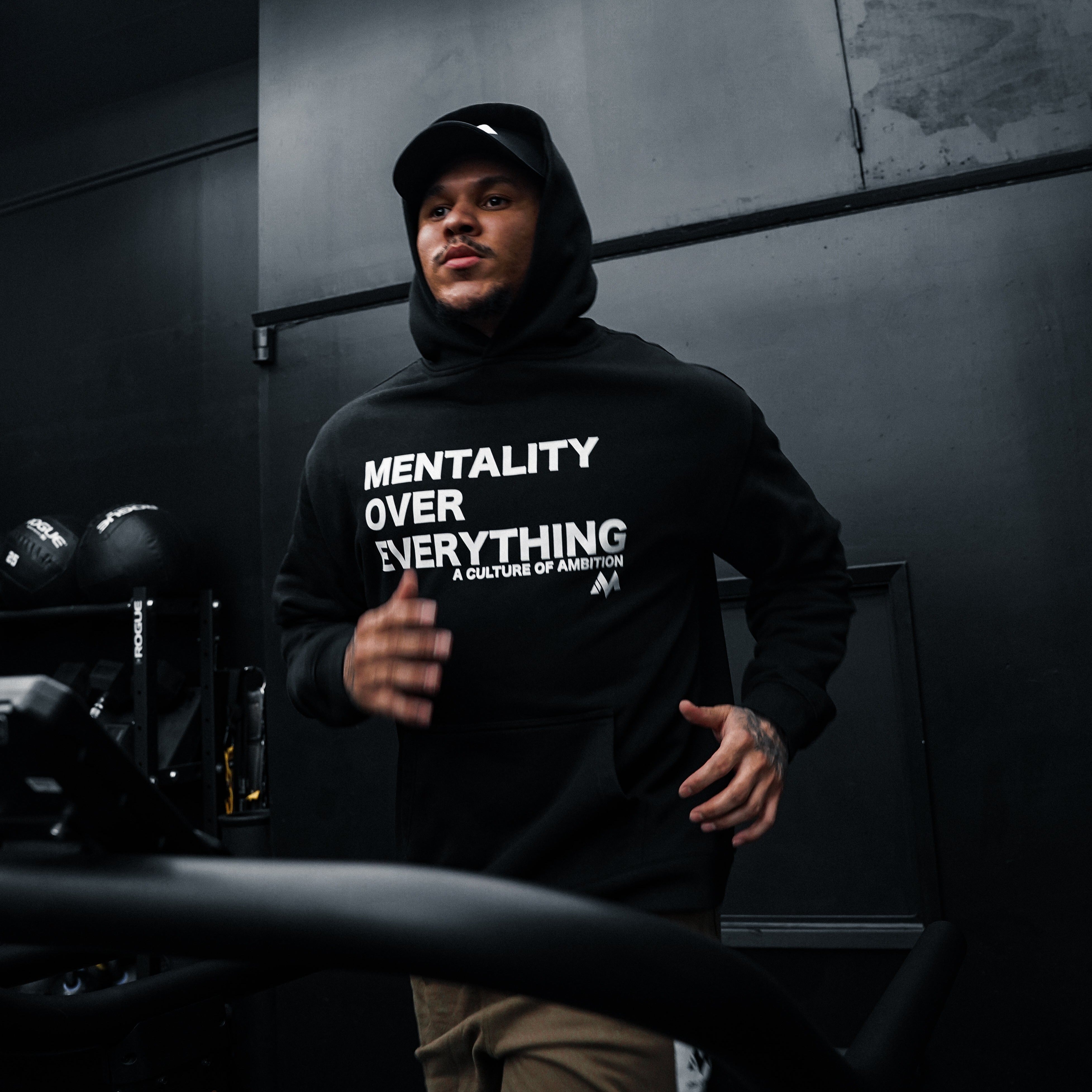 'Mentality Over Everything' Hoodie - BLACK