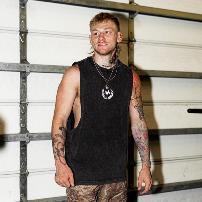 MENTALITY CREST - BLACK CUT OFF SLEEVELESS