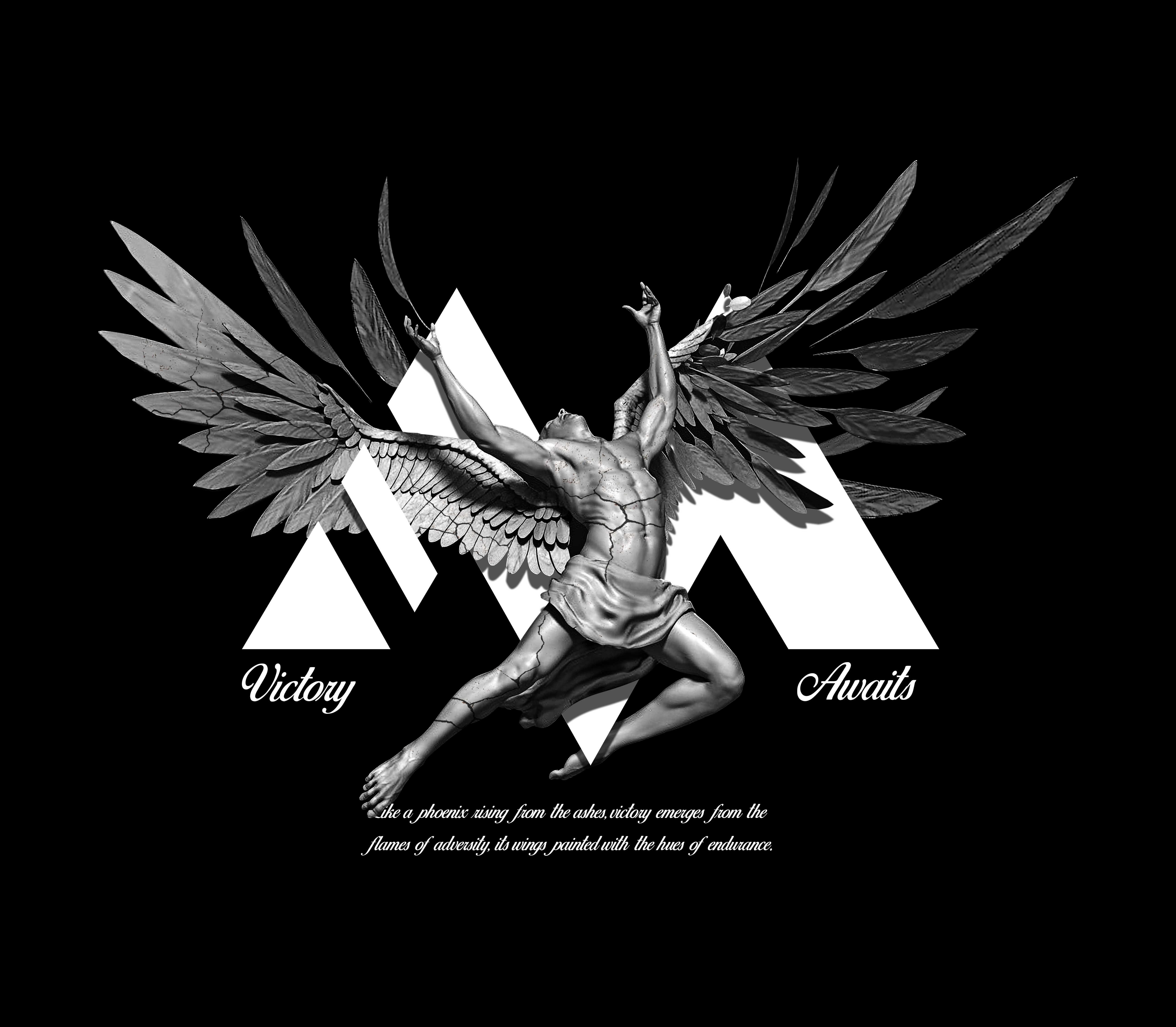 'WINGED VICTORY' TEE - BLACK