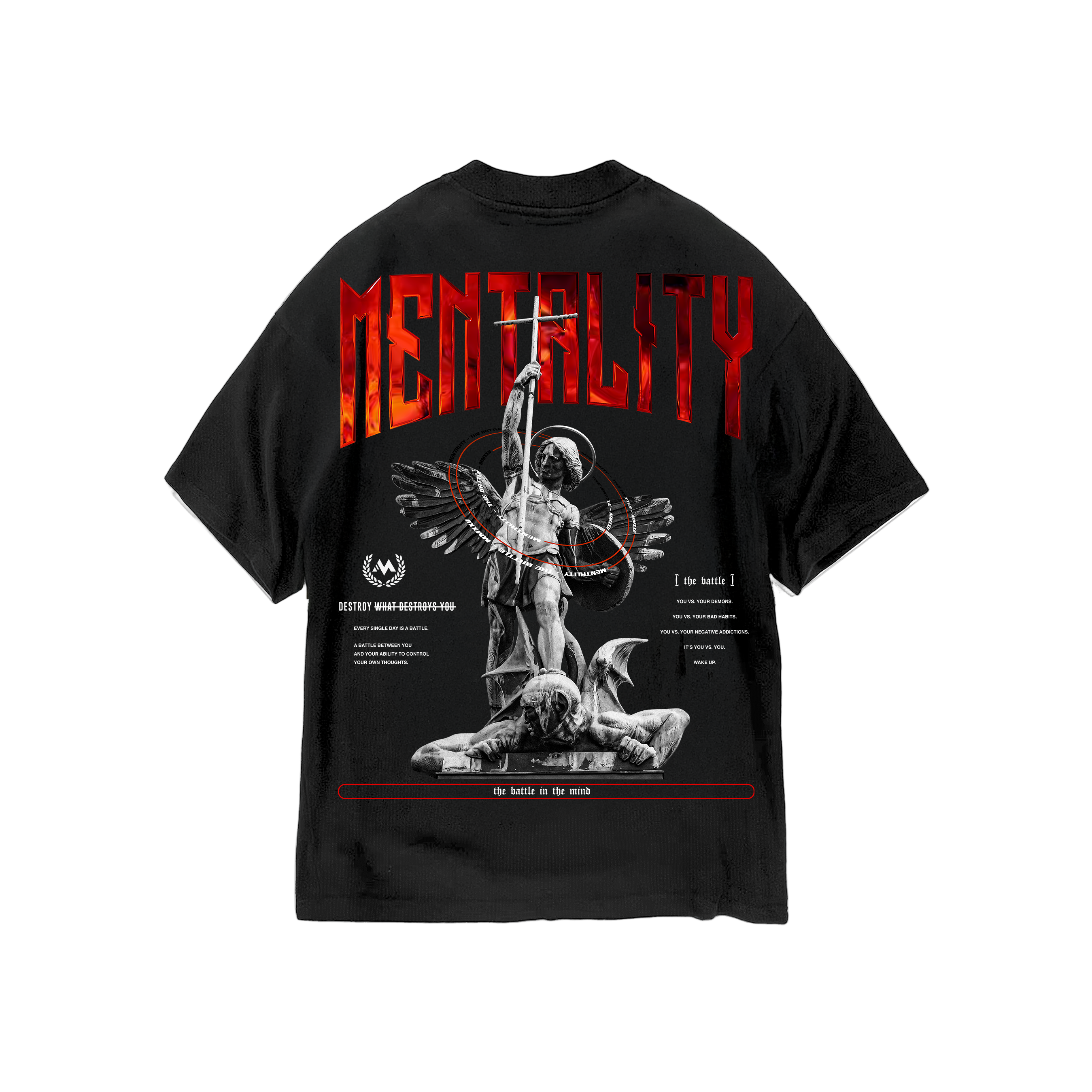 ST. MICHAEL 'THE BATTLE' TEE - BLACK
