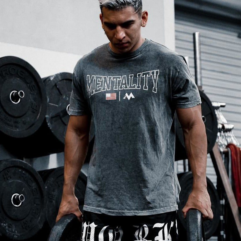 MENTALITY USA TEE - VINTAGE BLUE