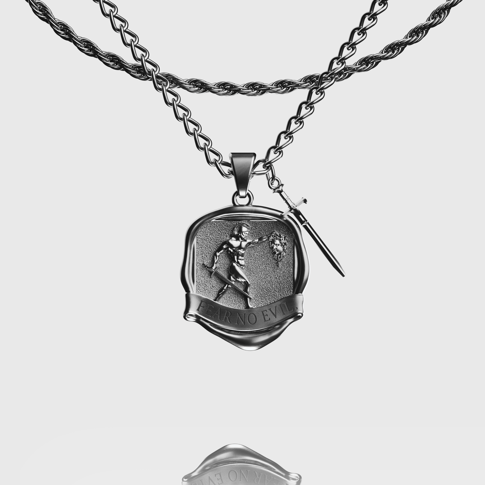 FEAR NO EVIL PENDANT - SILVER