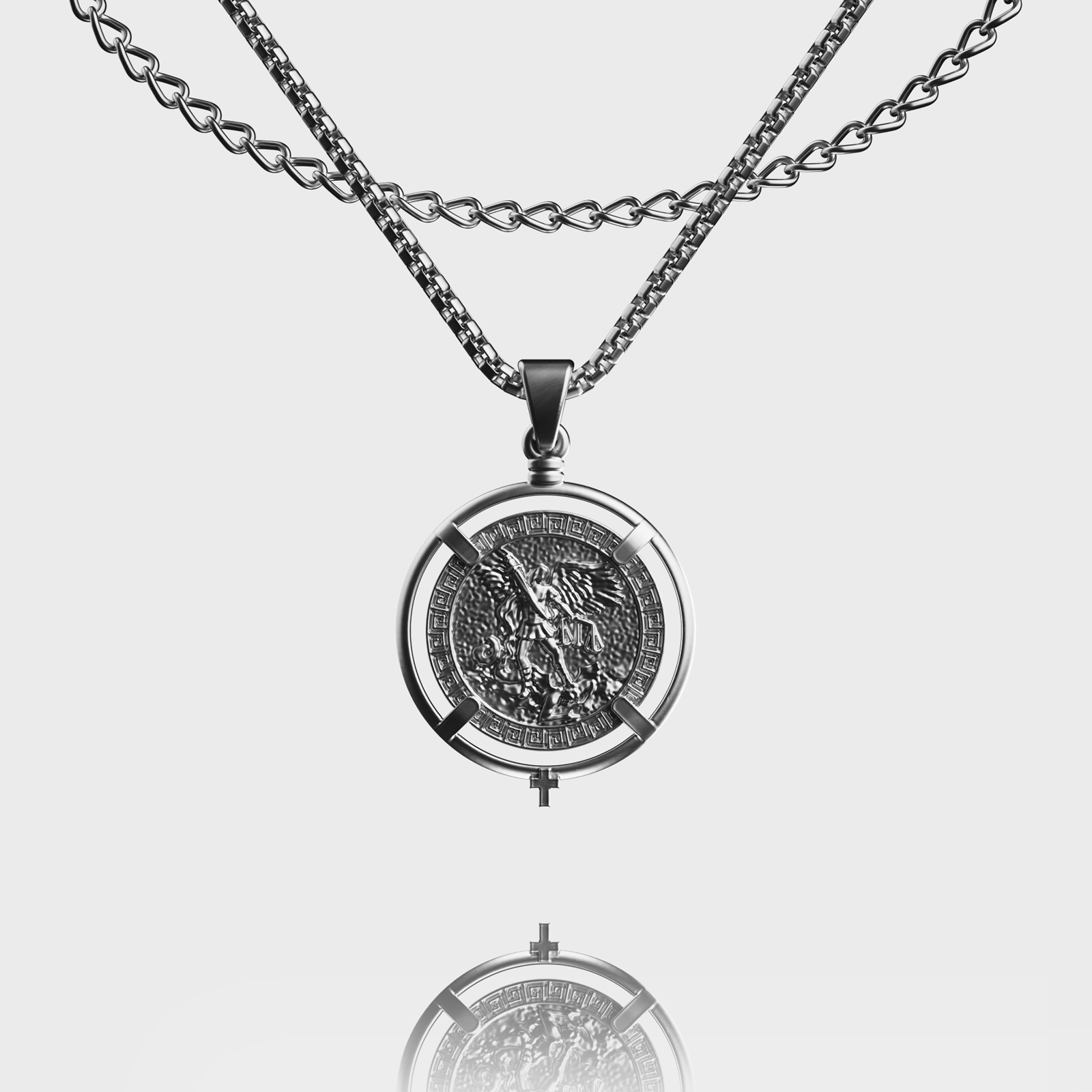 Classical Archangel Pendant - SILVER
