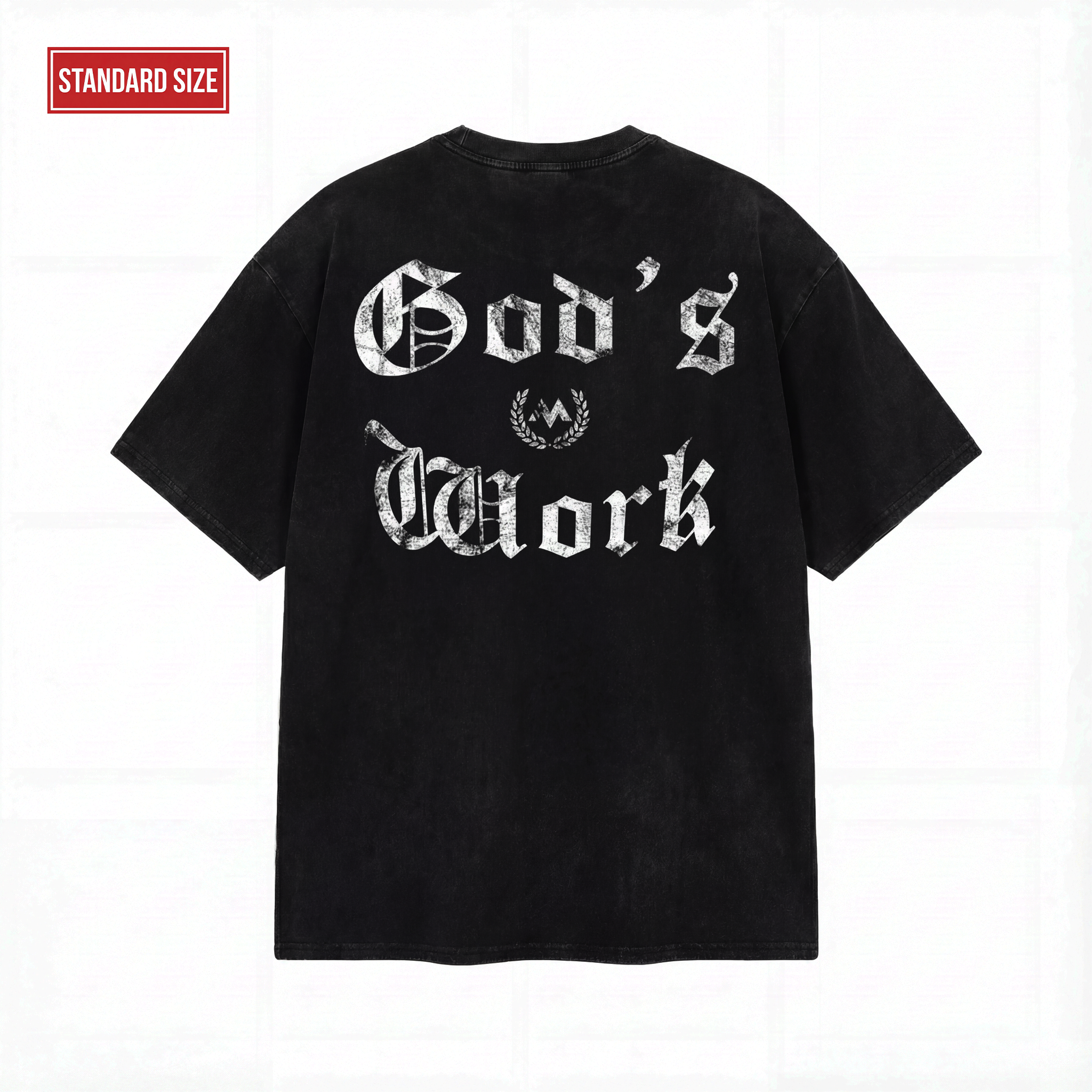 'GOD'S WORK' CREST TEE - BLACK