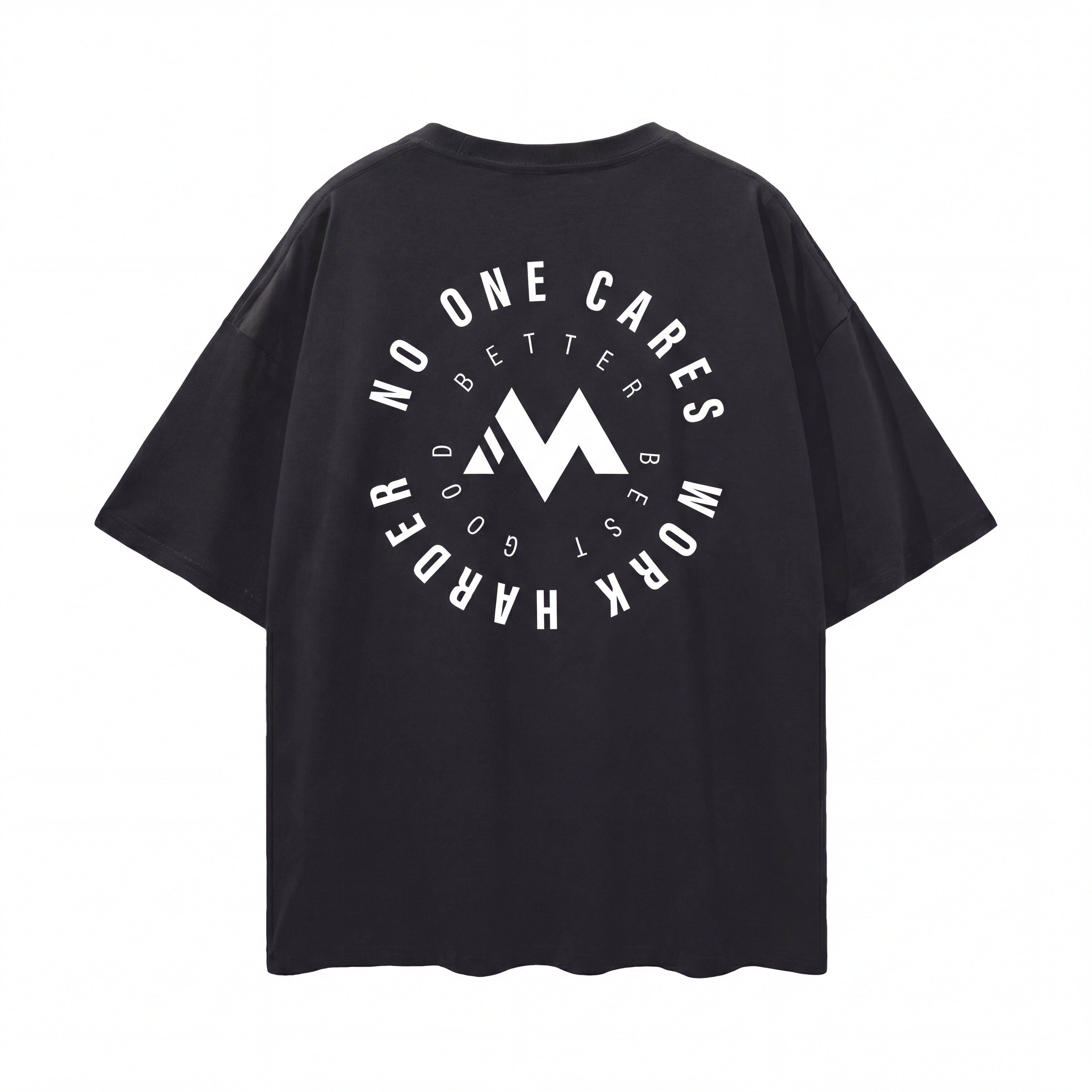 NO ONE CARES CIRCLE TEE - BLACK