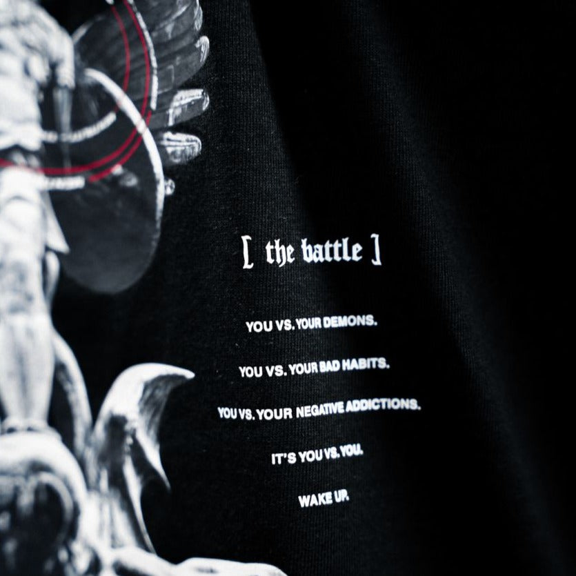 ST. MICHAEL 'THE BATTLE' TEE - BLACK