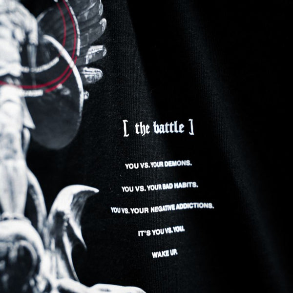 ST. MICHAEL 'THE BATTLE' TEE - BLACK