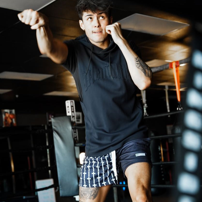 CROSS MESH SHORTS BLACK