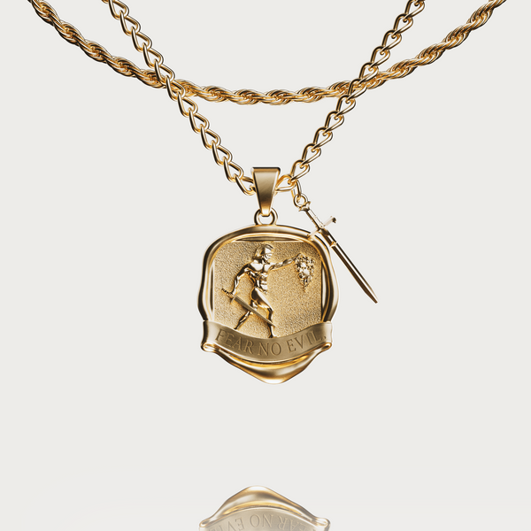 FEAR NO EVIL PENDANT - GOLD