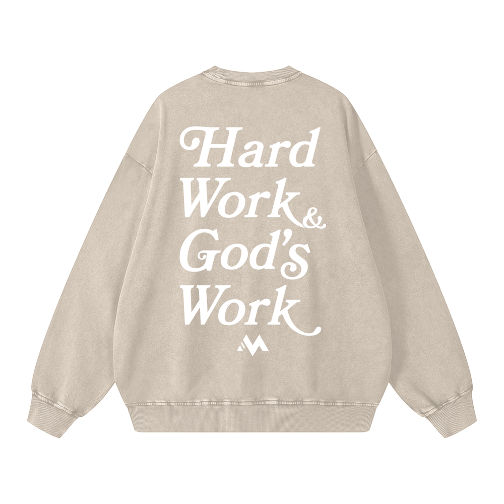 HARD WORK & GOD'S WORK SWEATSHIRT - CREAM