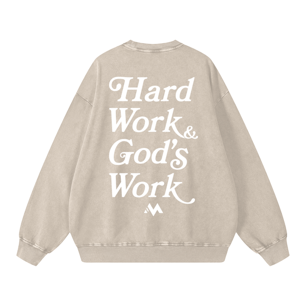 HARD WORK & GOD'S WORK SWEATSHIRT - CREAM