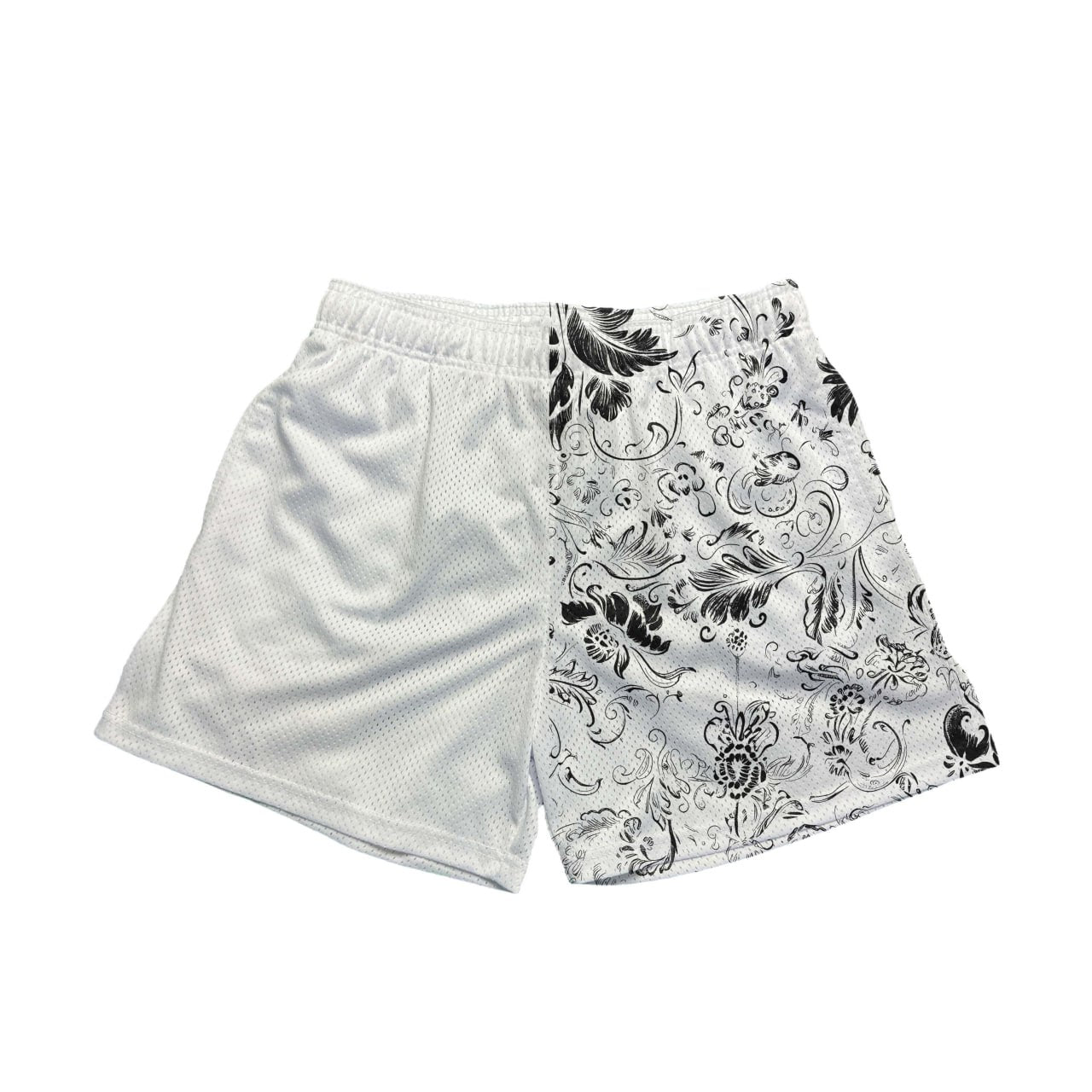 DIVIDE FLORAL SHORTS - WHITE