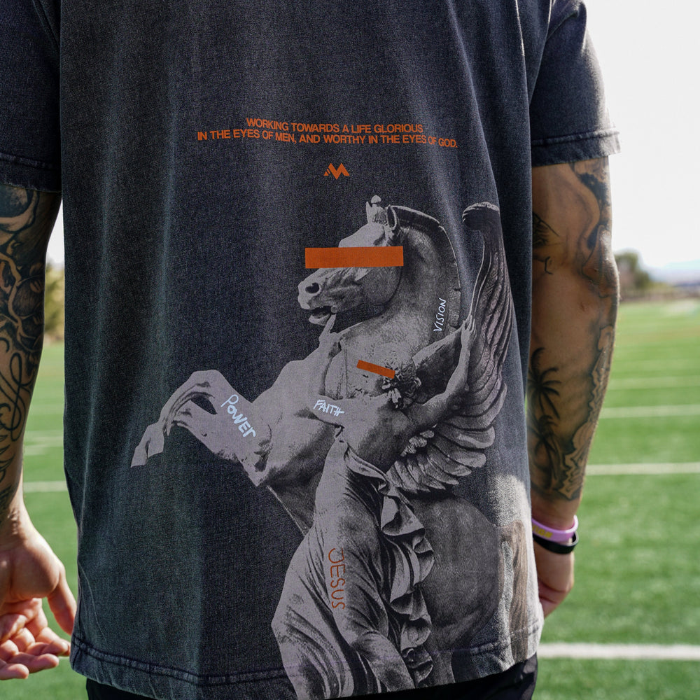 PEGASUS: GOD & GLORY TEE- GRAY