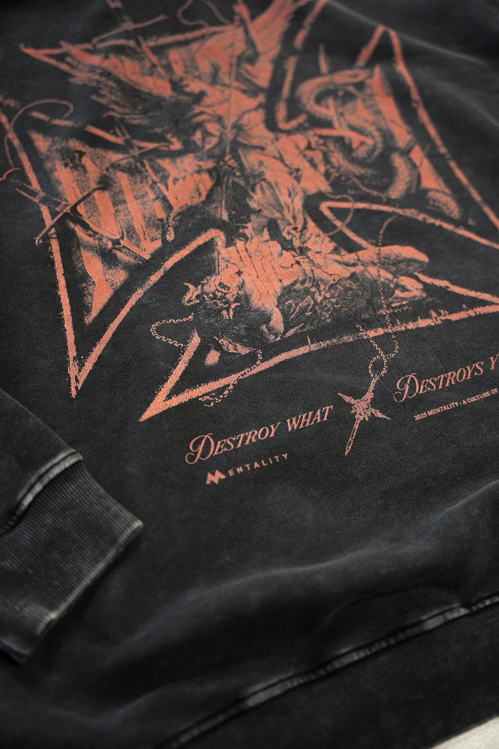 'DESTROY EVIL' HOODIE - VINTAGE