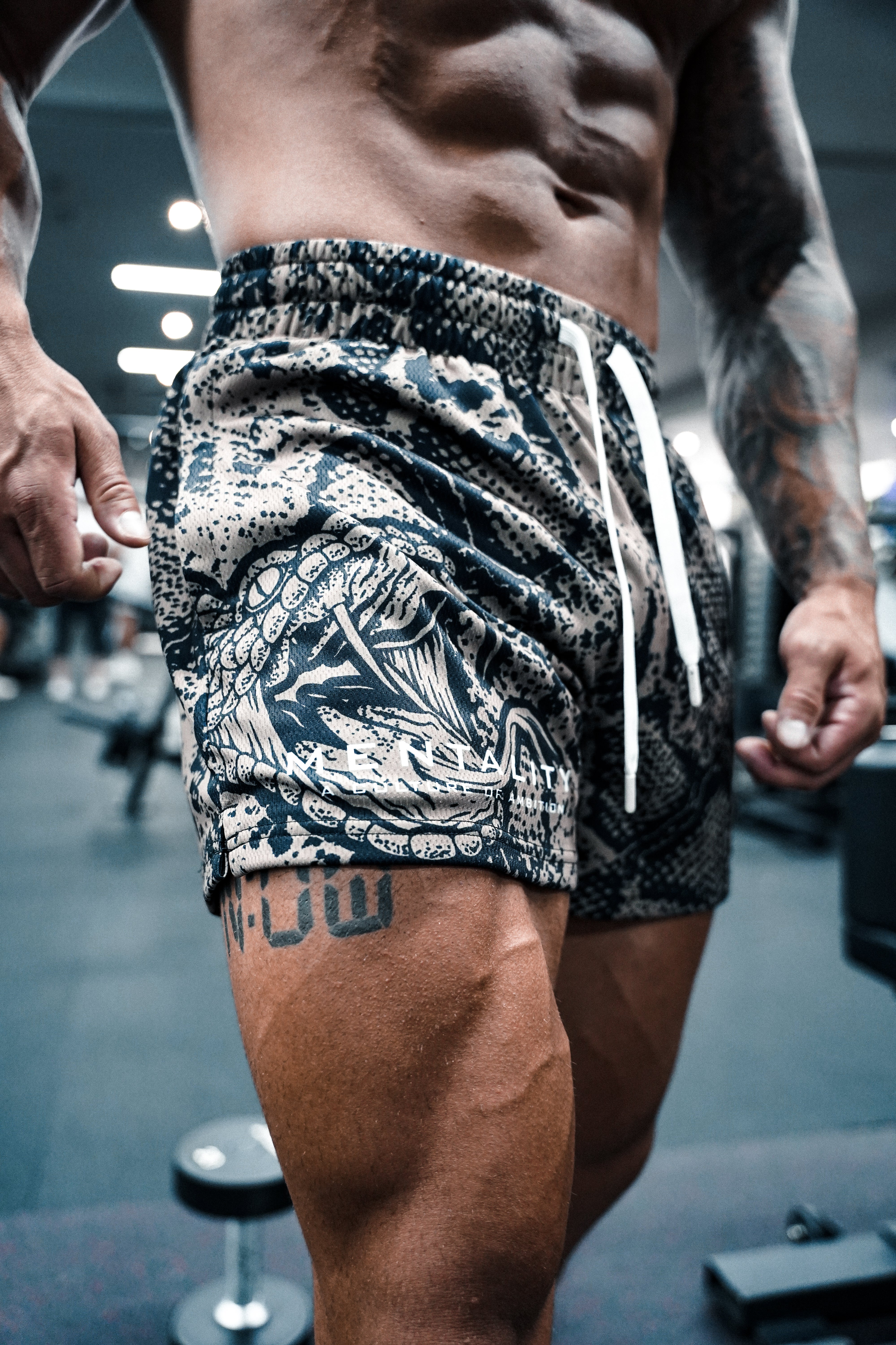 SNAKE CAMO MESH SHORTS