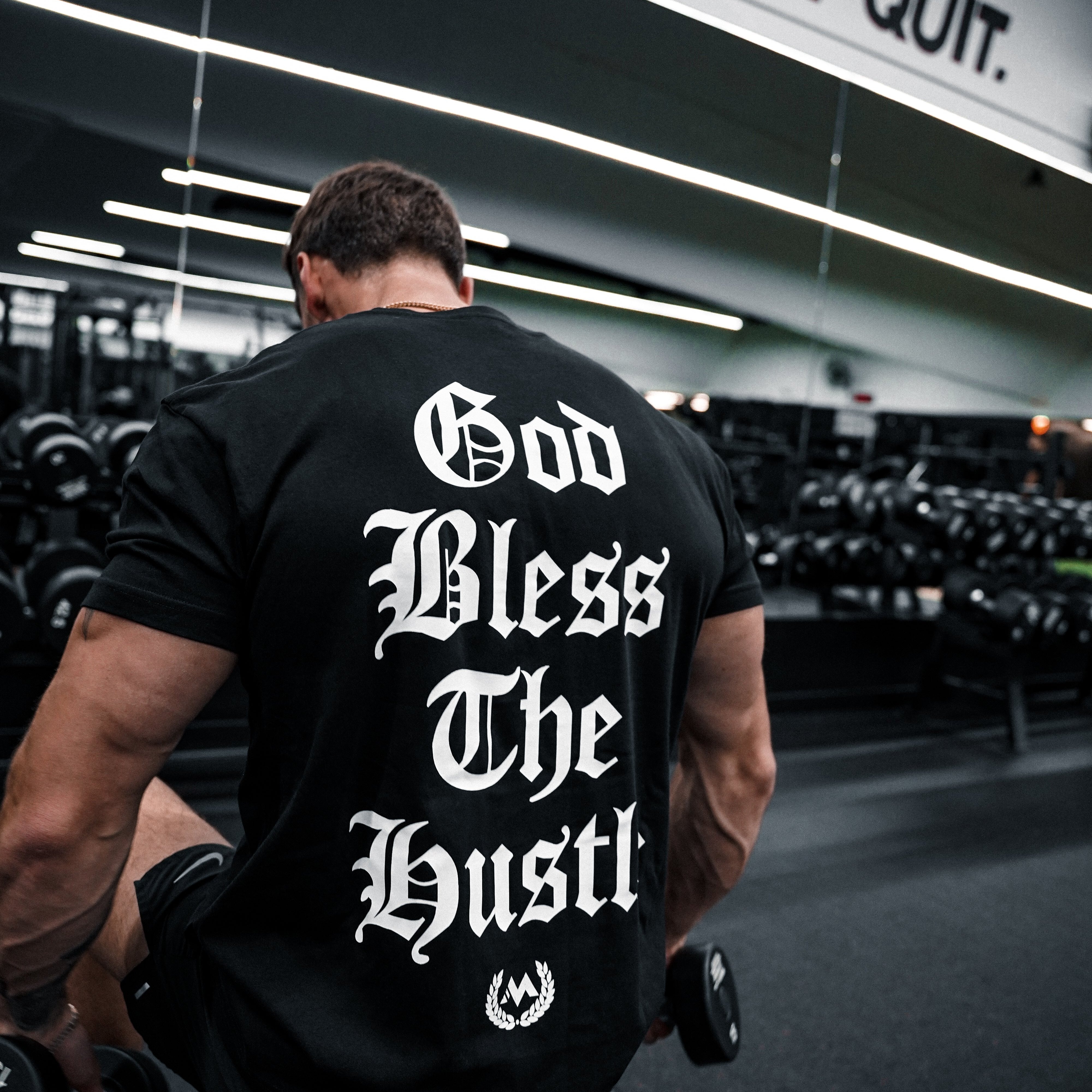 'GOD BLESS THE HUSTLE' WORDMARK TEE