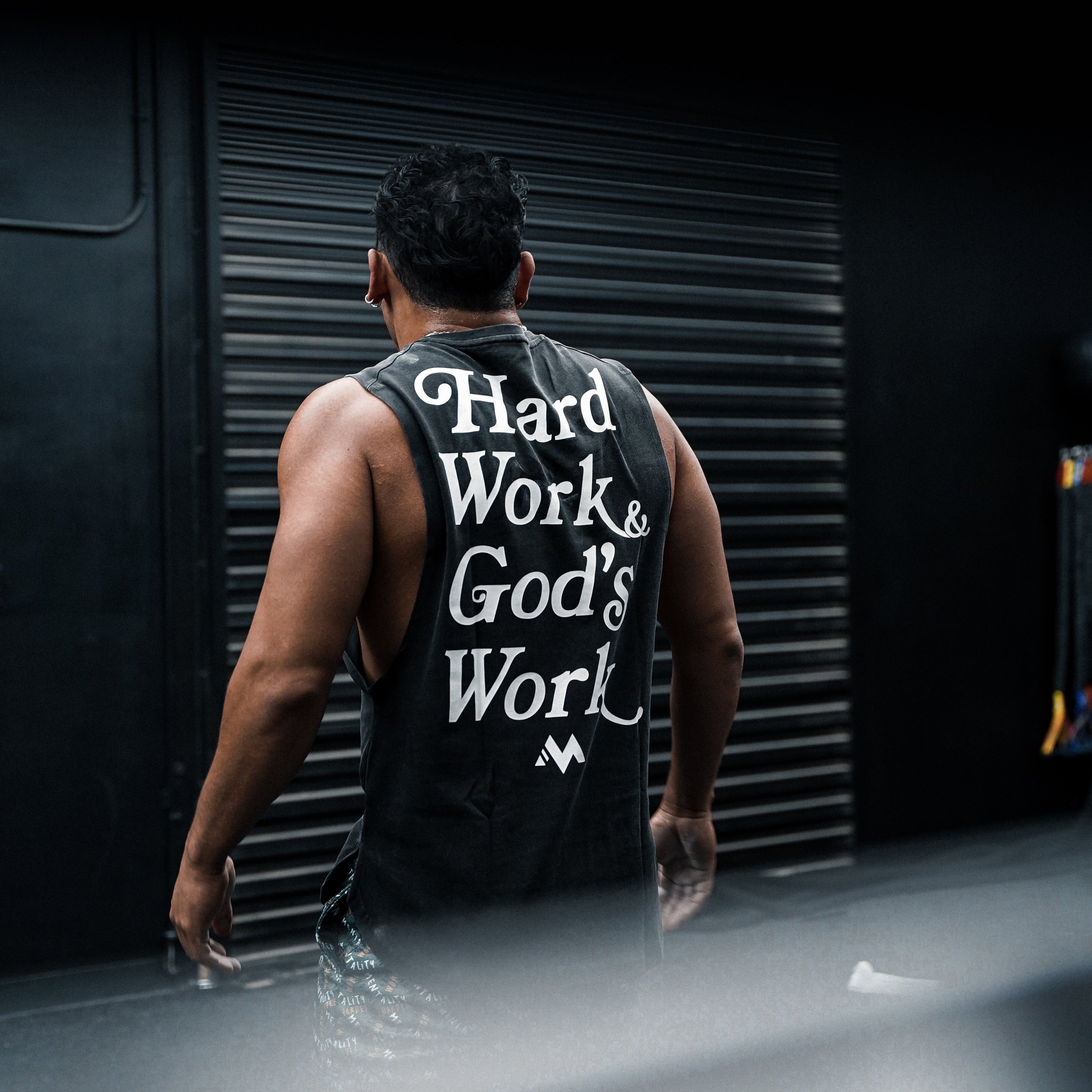 'HARD WORK & GOD'S WORK' SLEEVELESS CUTOFF - VINTAGE