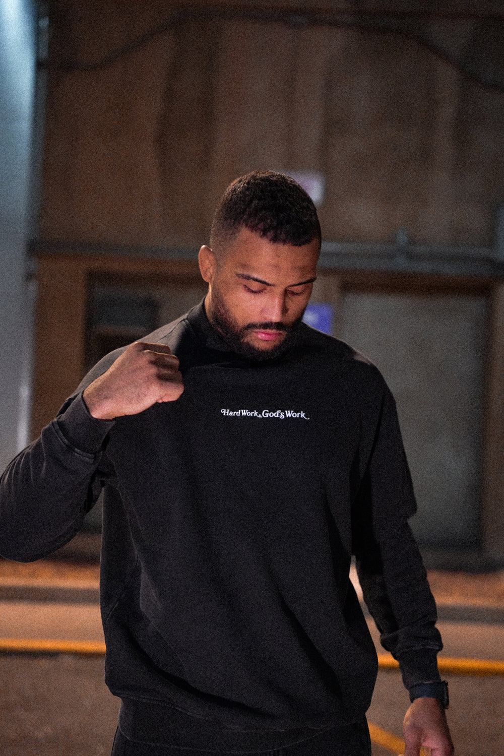 HARD WORK & GOD'S WORK SWEATSHIRT - BLACK