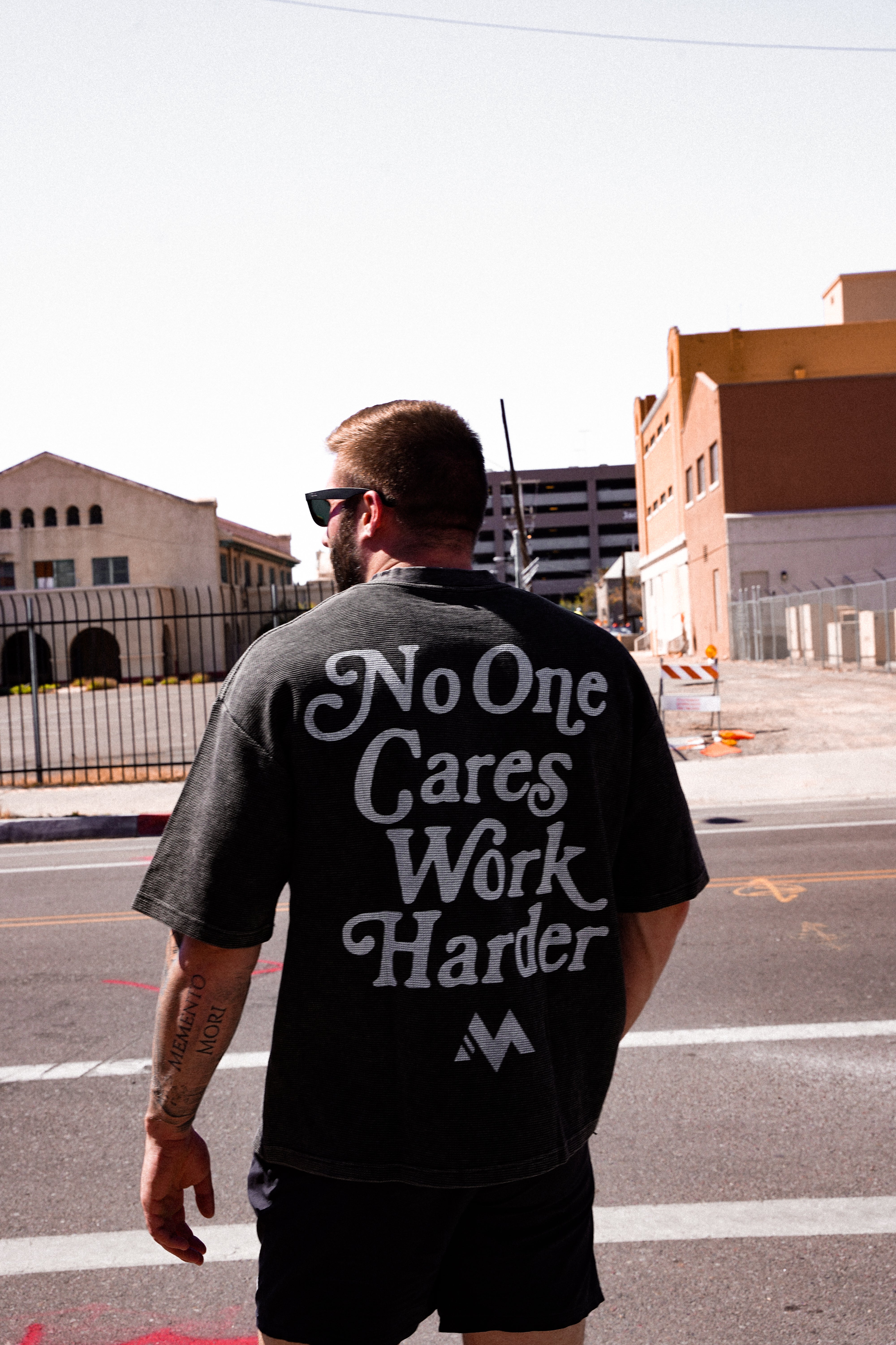WORK HARDER VINTAGE WAFFLE TEE