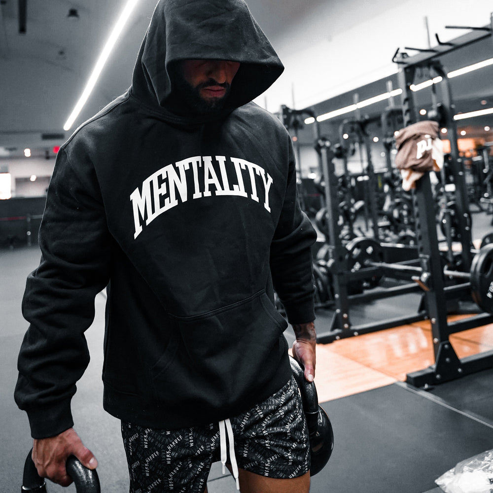 MENTALITY VARSITY HOODIE - BLACK