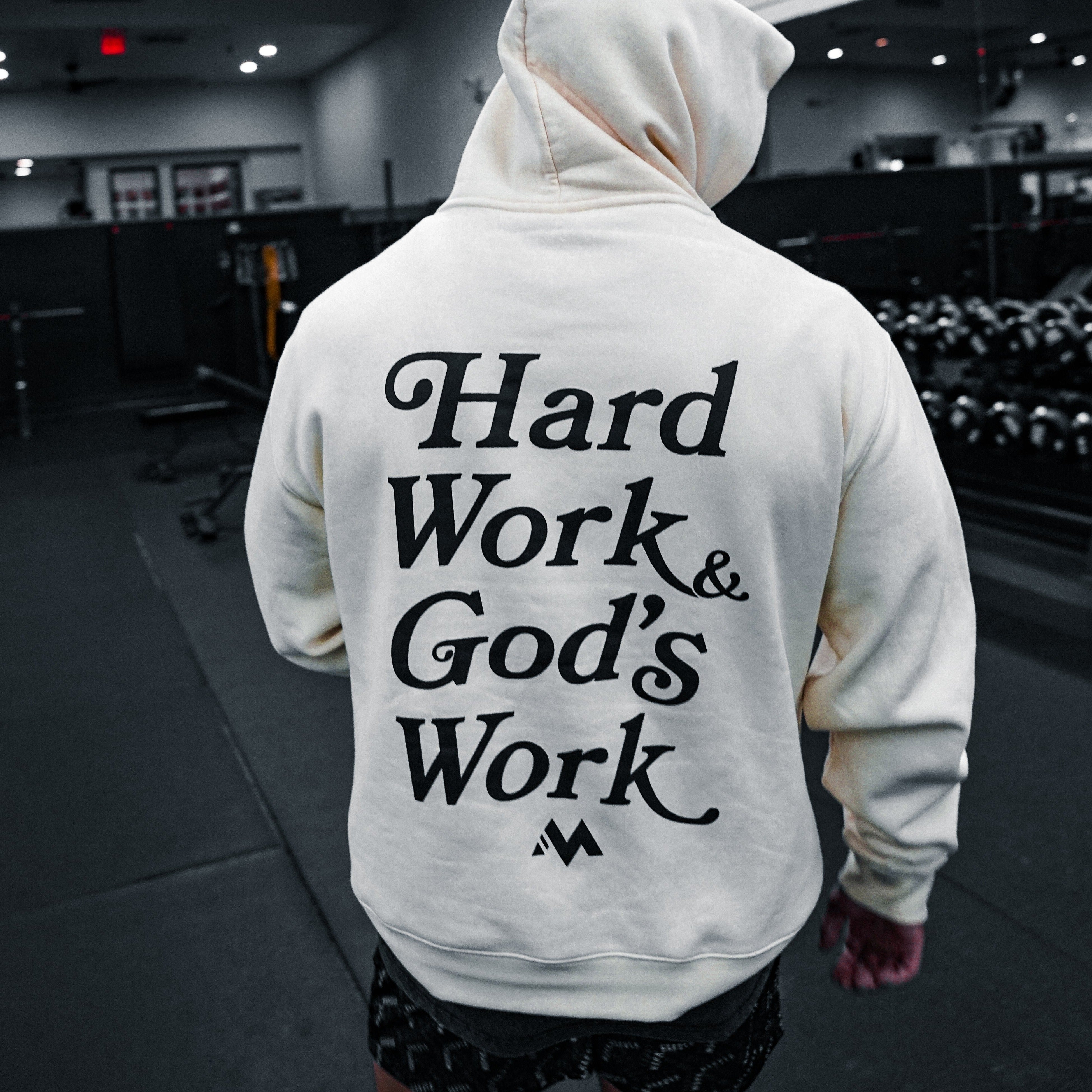 'HARD WORK & GOD'S WORK' HOODIE - CREAM