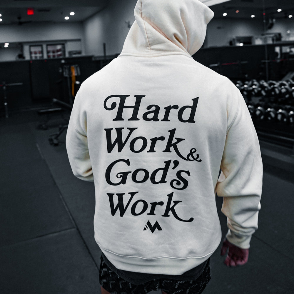 'HARD WORK & GOD'S WORK' ✞ HOODIE - BUTTER