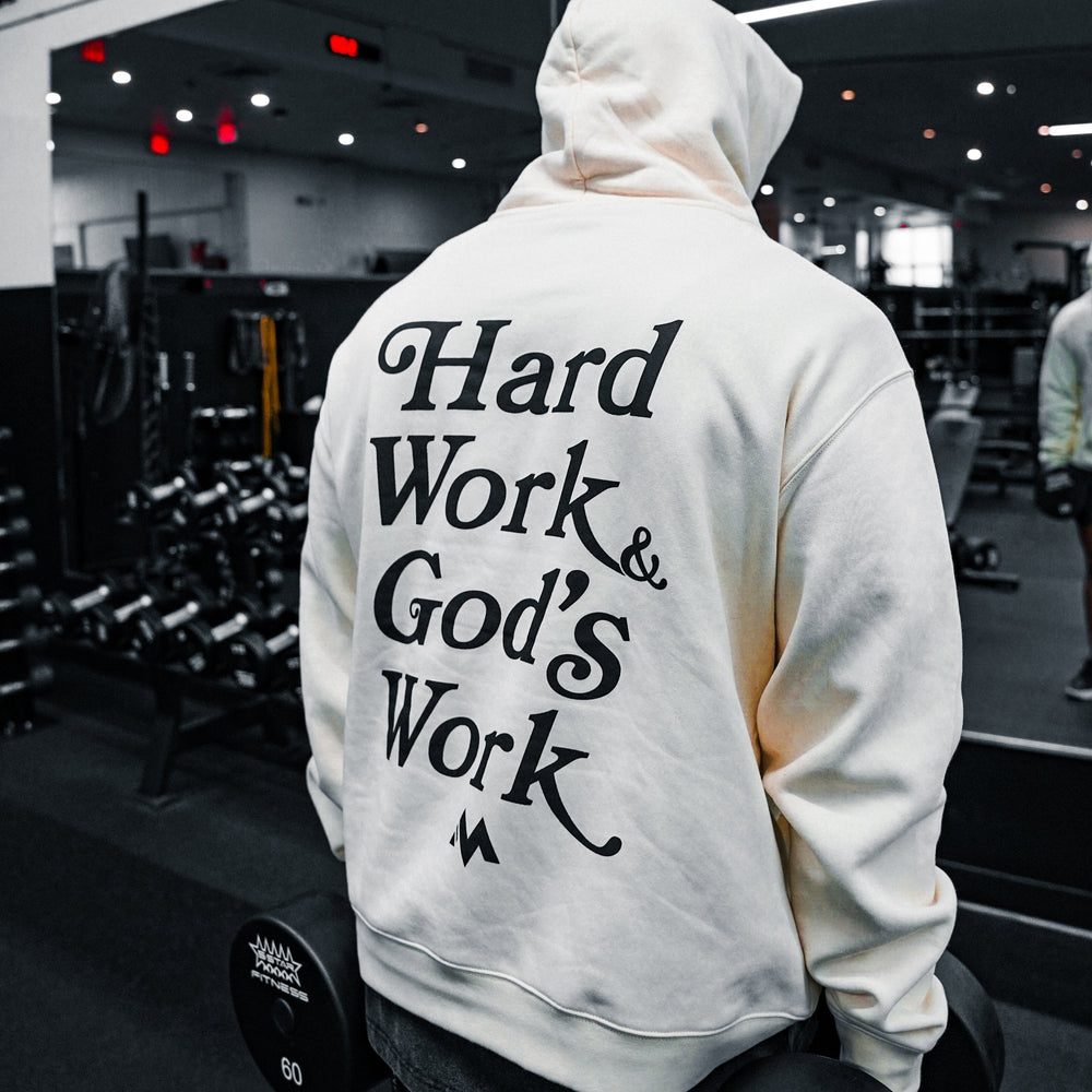 'HARD WORK & GOD'S WORK' ✞ HOODIE - BUTTER