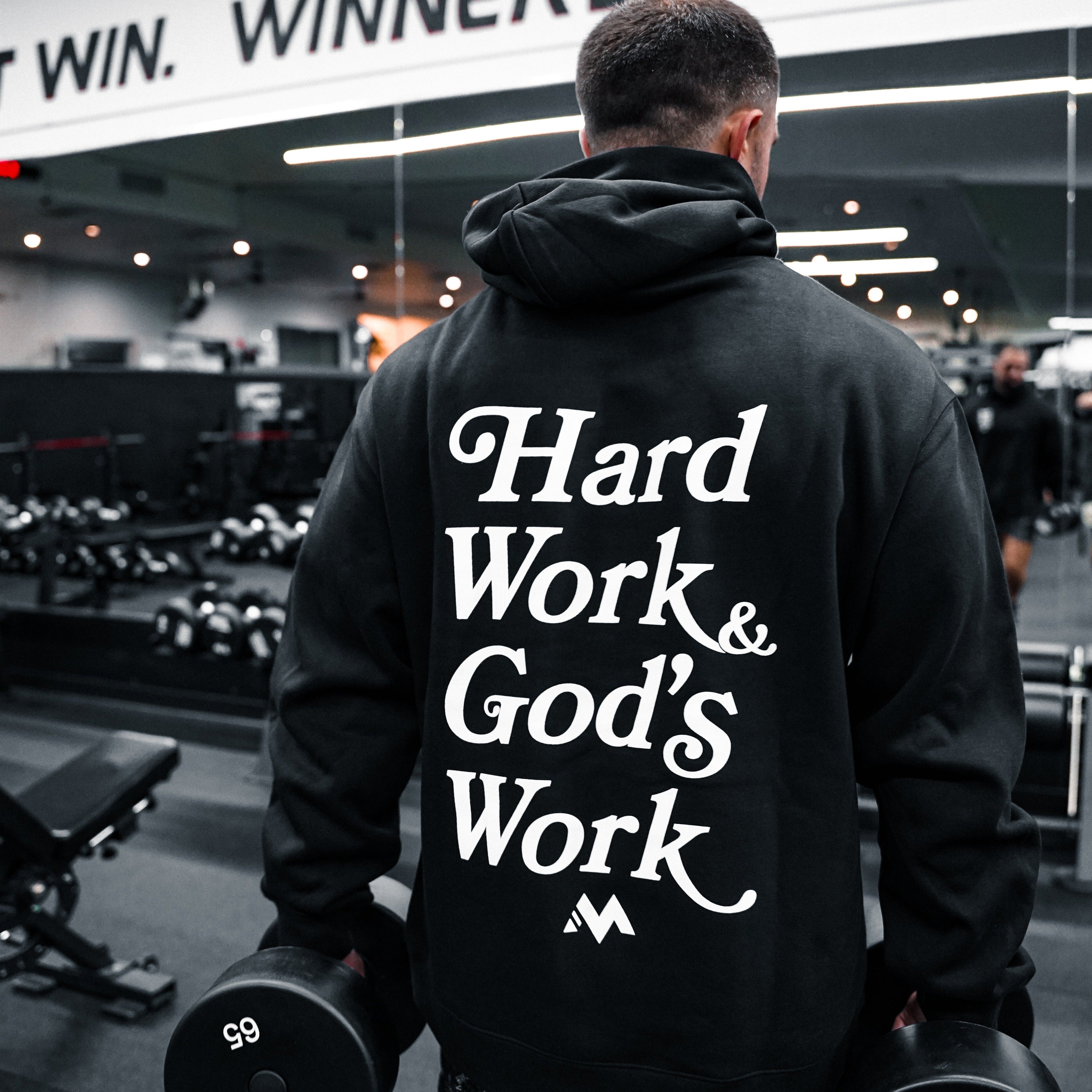 'HARD WORK & GOD'S WORK' HOODIE - BLACK