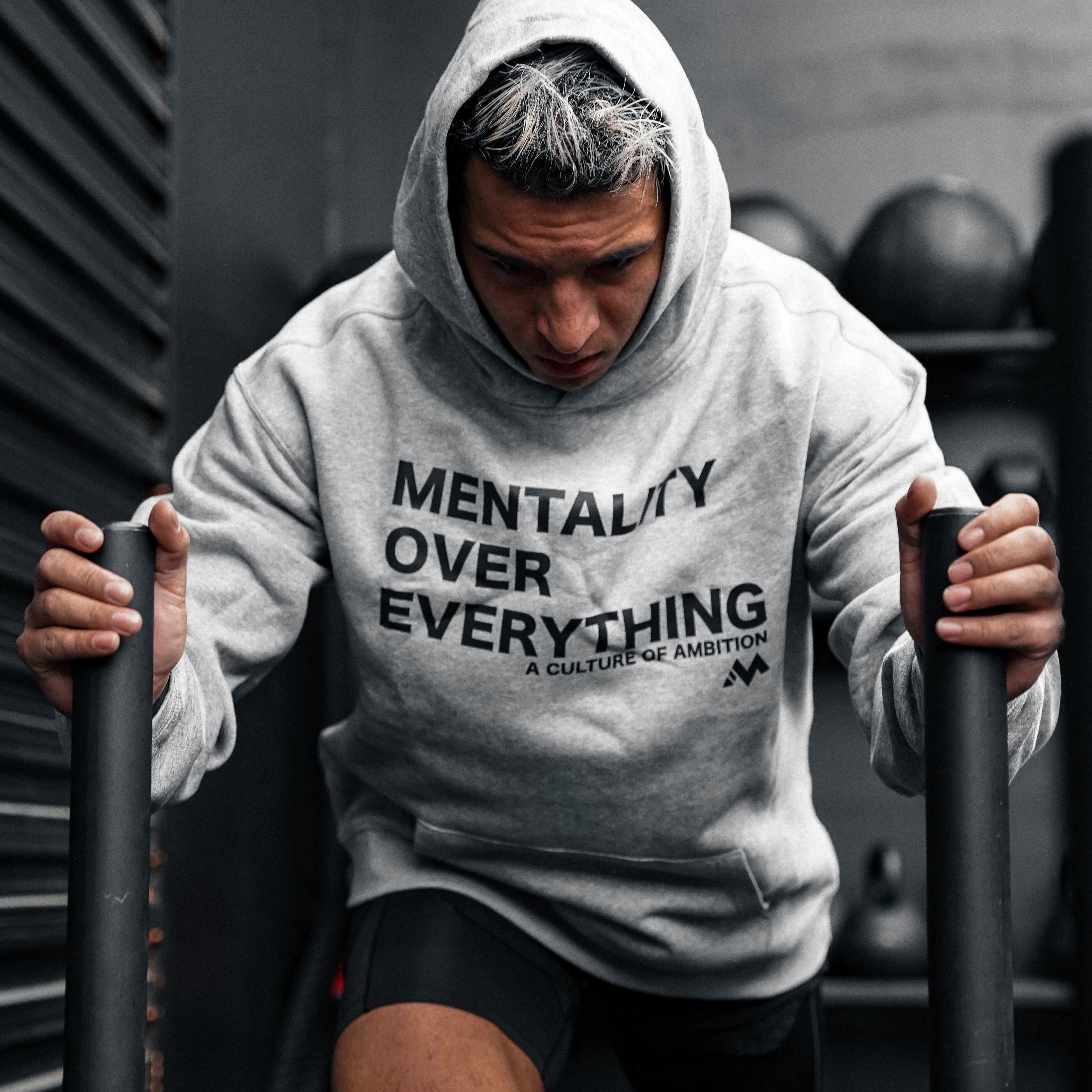 'Mentality Over Everything' Hoodie - GRAY