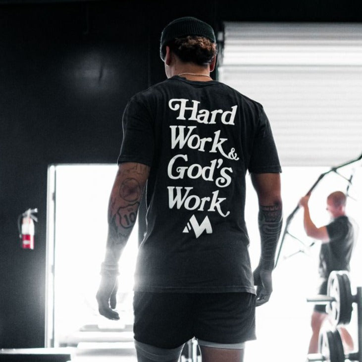 'HARD WORK & GOD'S WORK' TEE - VINTAGE