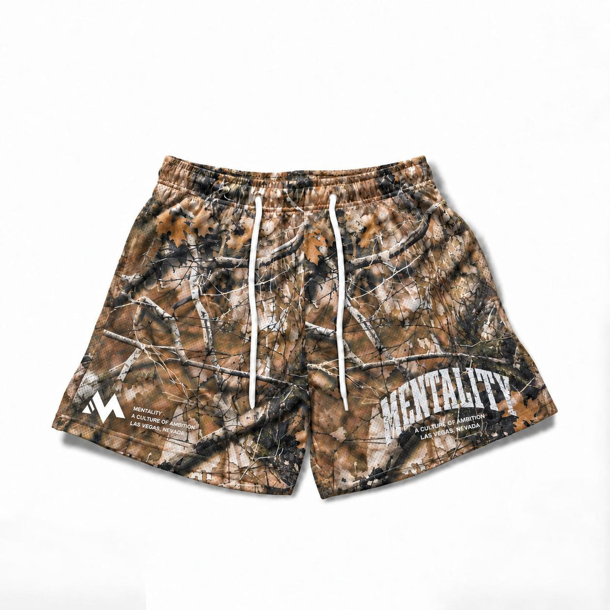MENTALITY CAMO SCRIPT REVERSIBLE SHORTS