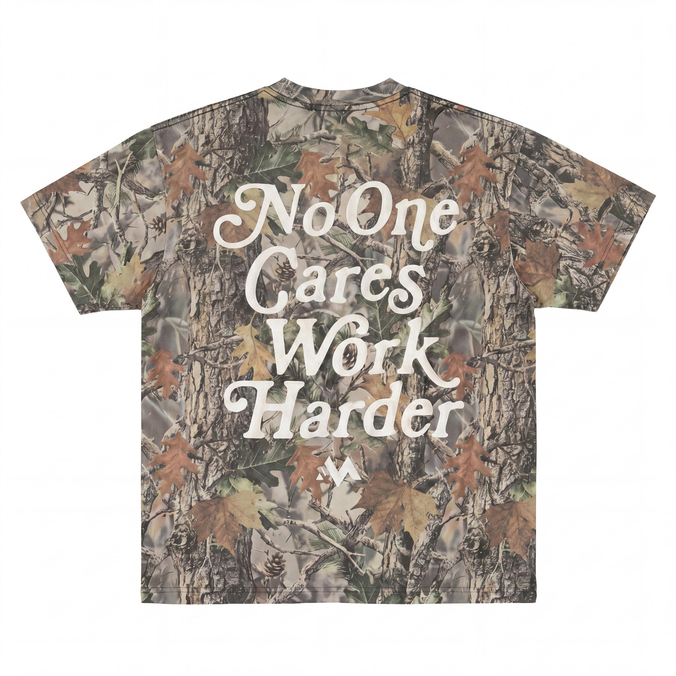 'NO ONE CARES WORK HARDER' TEE - CAMO