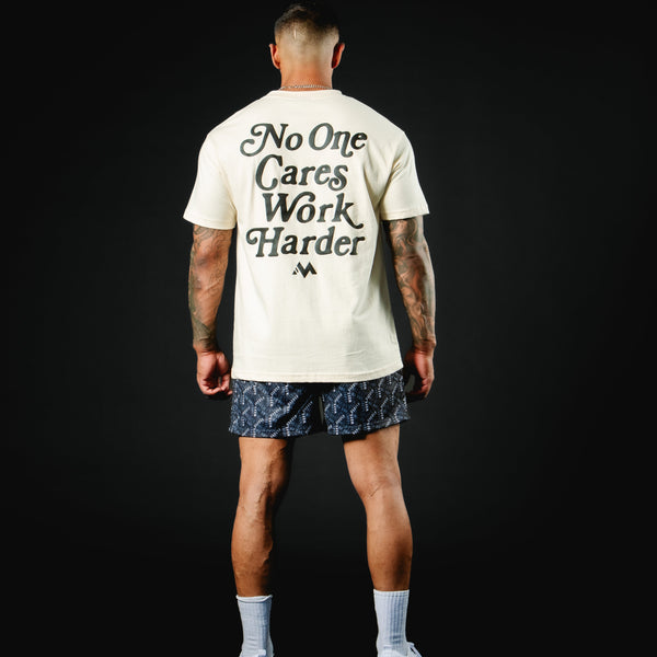 'WORK HARDER' TEE - BONE