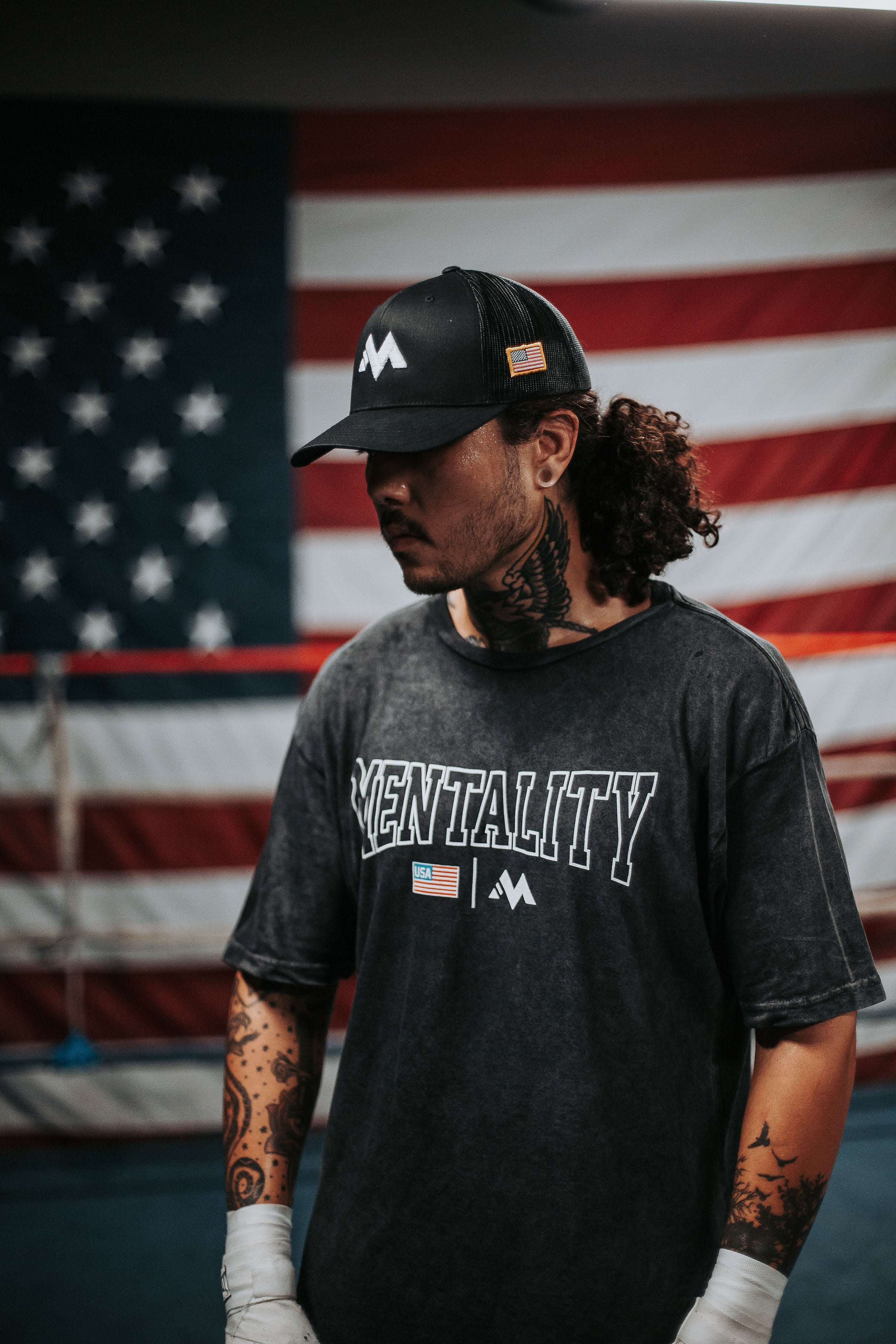 MENTALITY USA TEE - VINTAGE BLACK