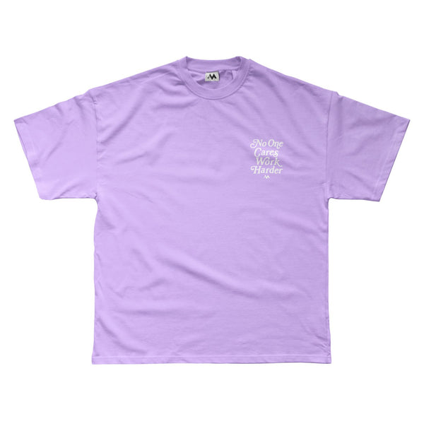 'WORK HARDER' TEE - LILAC PURPLE