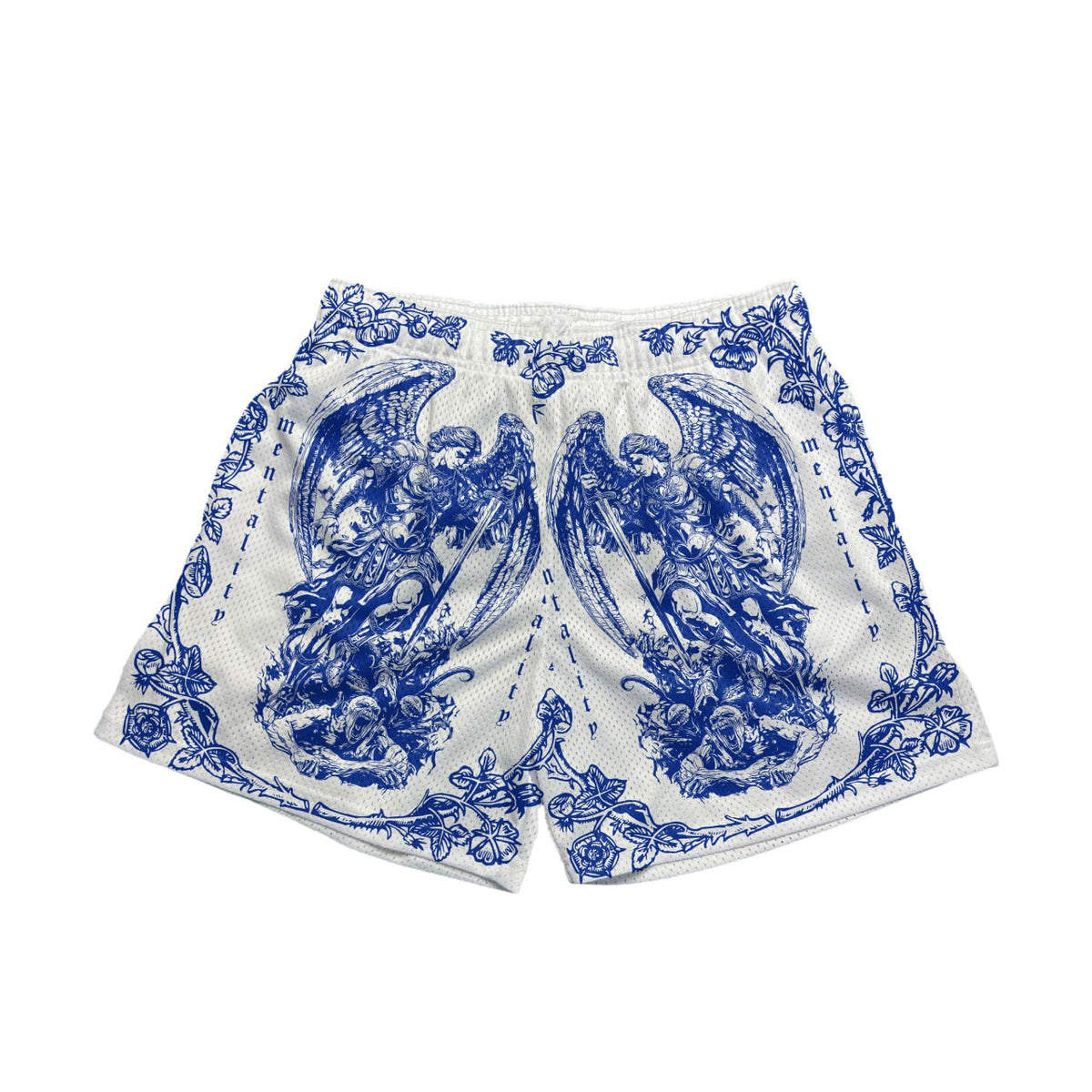 ST.MICHAEL BLUE/WHITE REVERSIBLE SHORT  - MID THIGH